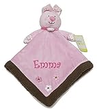 Personalized Monogrammed Pink Baby Bunny Rabbit Security Blanket Snuggle Buddy w/Rattle by Personali