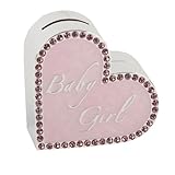 Silverplated Money Bank With Crystals Pink Heart Shape by Widdop Bingham