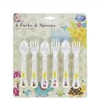 Patchwork Friends 6 Piece Plastic Cutlery Set by First Steps