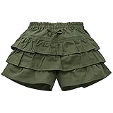 西松屋 [EFD] 無地リボン3段フリルキュロット 【110cm・120cm・130cm】　110　グリーン