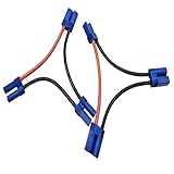 Yiqigou 1ペア EC 5シリーズケーブル、EC 5コネクタ 1-オスから2-メスシリーズコネクタケーブル、EC 5コネクタ 1-メスから2-オスシリーズコネクタケーブル