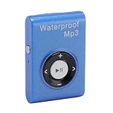 IPX8防水MP3プレーヤー、バッククリップ付きの音楽プレーヤー、8GBメモリに組み込まれ、水中MP3サーフィン用、水泳ウォータースポーツ、ランニング用のヘッドフォン付きMP3 (青)