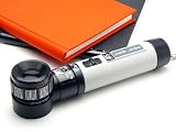 暗いところでも使えるライト付！ ライト付スケールルーペ　P-12L　（10倍・21mm・0.1mm高性能目盛板）　（CK-P-12L）　【測量・検査用ルーペ】