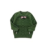 Pojour ベビー服 子供服 男の子ニットセーター 冬 防寒 かわいい無地トップス おしゃれ 暖かい 厚手 綿 ベビールームウェア 普段着 カジュアル 旅行 記念日 プレゼント 丸首