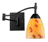 Elk 10151/1DR-YW Celina 1-Light Swing arm Sconce In Dark Rust with Yellow Glass [並行輸入品]