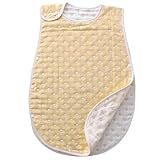 バンビノ スリーパー ベビー 6重ガーゼよりふっくら 8重ガーゼ オーガニックコットン 寝冷え 赤ちゃん 出産祝い(薄黄色)