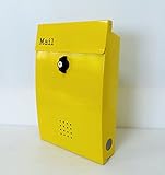 ポスト 郵便ポスト 郵便受け メールボックス壁掛けイエロー黄色 ステンレスポストm136