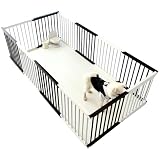 Essgudo ペットフェンス 犬 ゲージ 小型犬 サークル 室内 ペットサークル 室内用ドッグゲート 自由に組み立て可能な柵 中小型犬用脱走防止フェンス 組み立て簡単 ブラック 93*183*68