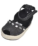 First Steps by Stepping Stonesベビー女の子" Glittery Peep Toe "ブーティ カラー: ブラック