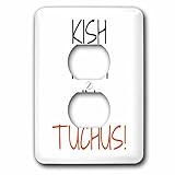 3dRose lsp_192399_6 Kish Mich In Tuchas, Lettering On White Background - 2 Plug Outlet Cover [並行輸入品]