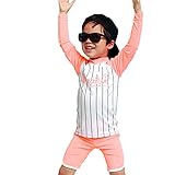 (チェリーレッド) CherryRed ボーイズ ベビー 男の子 水着 ビキニ 子供用 ビキニ水着 可愛い 長袖 二点セット M ピンク