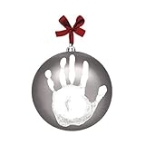 Tiny Ideas Baby's Print Holiday Keepsake Ball Ornament with Included Paint for Handprint Silver [並行輸