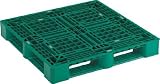 [4239423]ＴＲＵＳＣＯ　樹脂パレット　片面４方差　１１００Ｘ１１００　緑 SLA1111NGN