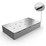 Smoker Box for BBQ Grill Wood Chips - 25% THICKER STAINLESS STEEL WON'T WARP - Charcoal & Gas Barbec