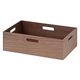 不二貿易 スタッキングボックス L-L 突板 ブラウン 14052