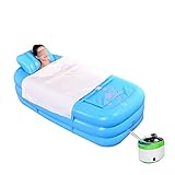 WENJUN インフレータブルバスタブ折りたたみプラス大人のお風呂暖かい折り畳み式バスタブインフレータブルバスタブコットンパッド付きボトムバスタブ ( 色 : E , サイズ さいず : 165*85