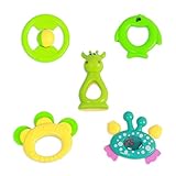 Ch赤ちゃんの最初Rattle and Teether Toy 5ピースアクティビティBaby Rattle Shakerギフトセット