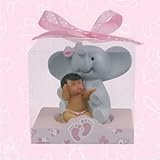 48 Ethnic Baby Shower Pink Baby Girl with Elephant Favor in Box Favors Gift Keepsake Favor by online