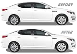 SlickMod クローム削除ブラックアウトビニールオーバーレイ 2014-2015 Kia Optima ウィンドウトリム用 サテンブラック