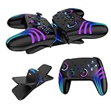Switch コントローラー 2セット+充電スタンド ブラックSwitch2用 800mAh大容量バッテリー 7時間連続使用 4段階TURBO連射 7色RGBライト 背面ボタン＆マクロ機能 ホール効果スティック 4段階HD振動 高精度6軸ジャイロセンサー Bluetooth 5.0 無線接続 Switch / Switch Lite / Switch OLED / PC / Android / iOS 対応 プロコン