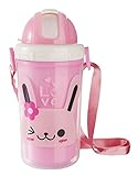 (ラボーグ) La Vogue 子供用 水筒 300ml ウォーターボトル 軽量 直飲み ストロー マグボトル 赤ちゃん ベビー スポーツボトル 通園 アウトドア ピンク