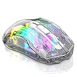 Docooler ワイヤレス ゲーミングマウス 3モード 3600DPI RGB サイレント マウス ホワイト/ブラック
