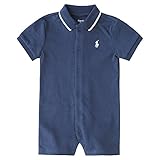 ポロ ラルフローレン カバーオール 半袖 ベビー 男の子 6-24ヶ月 （サイズ：12M、カラー：SUMMER NAVY） Polo Ralph Lauren [並行輸入品]