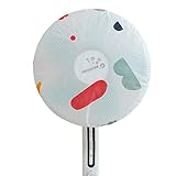 PURE-O 扇風機カバー 洗える 扇風機 収納 カバー 扇風機保存袋 防水 防塵 ゴムひも付 ホコリや汚れから守る（幾何柄）