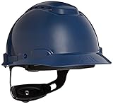 3M Hard Hat with UVicator H-710V-UV, Vented, 4-Point Ratchet Suspension, Adjustable, Navy Blue (Pack