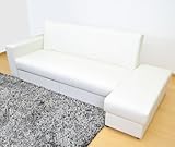 (DORIS)収納付ソファーベット 【ロマーニ PVC ホワイト】 (KIC)
