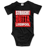 赤ちゃん&ベビー服 アメリカ ヒップホップ Straight Outta リヴァプール 半袖ロンパース 夏 女の子 男の子 18 Months ブラック