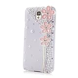 YOKIRIN® Samsung GALAXY Note3対応ケース パール 花デコ電 ハードケース ポリカーボネート 装着やすい 防塵 保護
