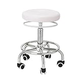 スツール LR ( リングレバータイプ ) 高さ48cm-60cm ホワイト [ エステスツール キャスター付き 昇降式 リングレバー オフィスチェア 丸椅子 スツール イス 椅子 チェア ]