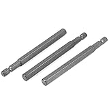 uxcell　六角ドライバービット　合金　ドライバー六角ビット　グレー　8mm ドライバー六角ビット