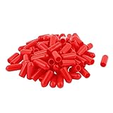 uxcell ビニールエンドキャップ　カバー　プロテクター　ワイヤ/ケーブル/チューブ用　レッド　5mm内径　100個入り