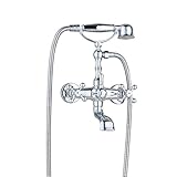 Rozin バスタブの蛇口 混合水栓 ハンドシャワー装備 クロムめっき シャワー 浴池用 じゃぐち
