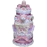 Babygiftidea Decorative Centerpiece Newborn Baby Shower Gift 3 Tiered Diaper Cake- Girl by Baby Gift