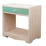 サンアイ 国産 天然木 Alberi(アルベリ) テーブルワゴン グリーン (キャスター付き)