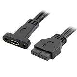 cablecc シングルポート USB 3.1 Type C USB-C メス - USB 3.0 マザーボード 19ピン ヘッダーケーブル 40cm