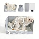 MEEXPAWS 犬 トイレ 囲い付き 犬用トイレトレー はみ出し防止 飛び散り防止 Sサイズ (56×38×30cm) ペットトイレトレー 小型犬用トイレトレー 犬トイレ トイレトレー 犬 といれ 室内用 防水 折りたたみ式 グレー