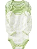 OLD NAVY オールドネイビー 長袖ロンパース グリーンマルチカラー３枚セット サイズ６Ｍ－１２Ｍ（６ヶ月～１歳） UAS直輸入 並行輸入品