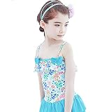 Diki Home 水着 女の子 子供 可愛い ワンピース水着 一体式の水着 ビキニ フリフリ フリル スイムウェア スイミング プール 海水浴 (ブルー, 140)