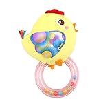 HS Baby Rattles Teetherおもちゃ幼児新生児開発おもちゃギフト( Yellow Chicken )