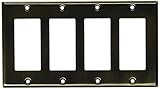 Baldwin 4742050 Quadruple漏電遮断器ベベルエッジスイッチプレート、アンティーク真鍮