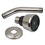 BrassCraft SWD0455 Mixet 5653 SN Full Spray Shower Head 2.5 GPM Max, Arm and Flange, PVD Satin Nicke