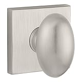 Baldwin HDELLCSR150 Reserve Half Dummy Ellipse with Contemporary Square Rose in Satin Nickel Finish 