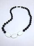 SillyMunk TM Silicone Teething Nursing Necklace- Multi Color (Black White) by SillyMunk TM