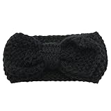 Perfk 幼児　赤ちゃん　綺麗　蝶結び　弾性　針編み　ヘアバンド　ヘッドバンド　装飾　快適　多色選べる - 黒
