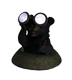 Adorable Solar Eyes Binoculars Black Bear LED Accent Light Statue [並行輸入品]