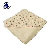 PETIT BATEAU【プチバトー】 花柄アフガン(おくるみ) 35250 70 ： アイボリー 【並行輸入】
